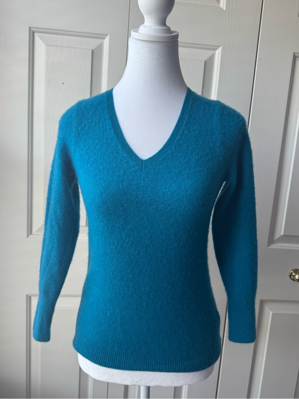 Alex Marie Teal V-Neck Sweater cashmere